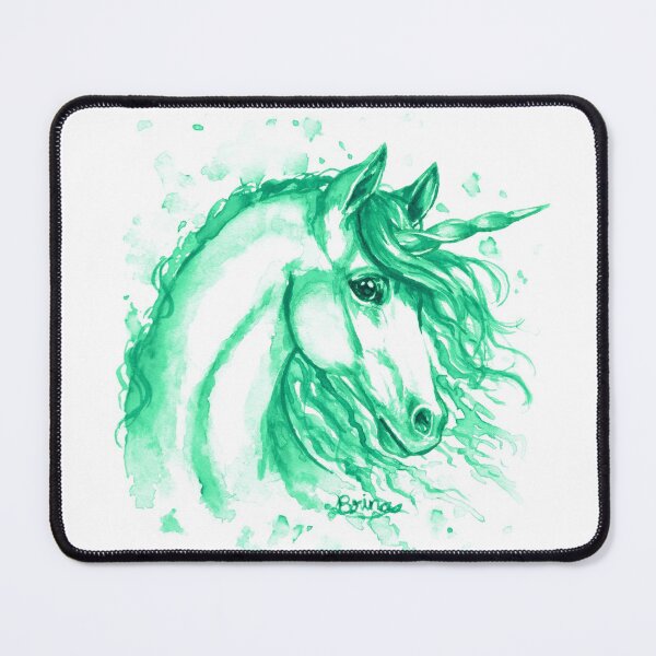 Item preview, Unicorn face in green designed and sold by Brina Williamson.