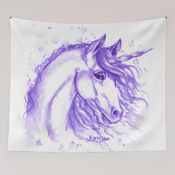 Item preview, Unicorn face in purple designed and sold by Brina Williamson.
