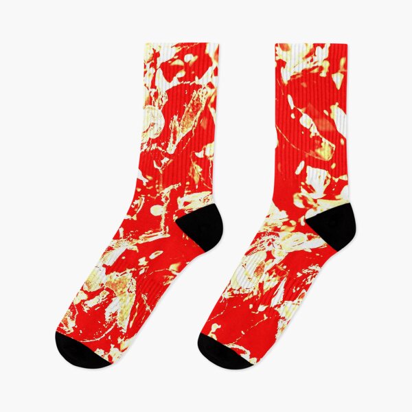 Item preview, The red and golden yellow floral patterned motives designed and sold by IraNiva.
