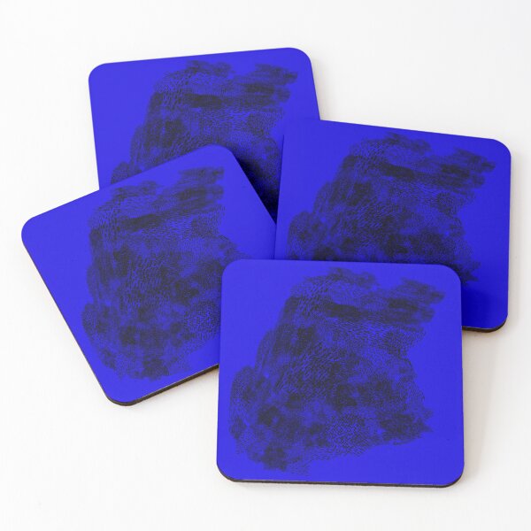 Item preview, abstract 5, small black lines royal blue background designed and sold by MentaLee.