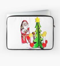 Santa and the Christmas Tree Laptop Sleeve