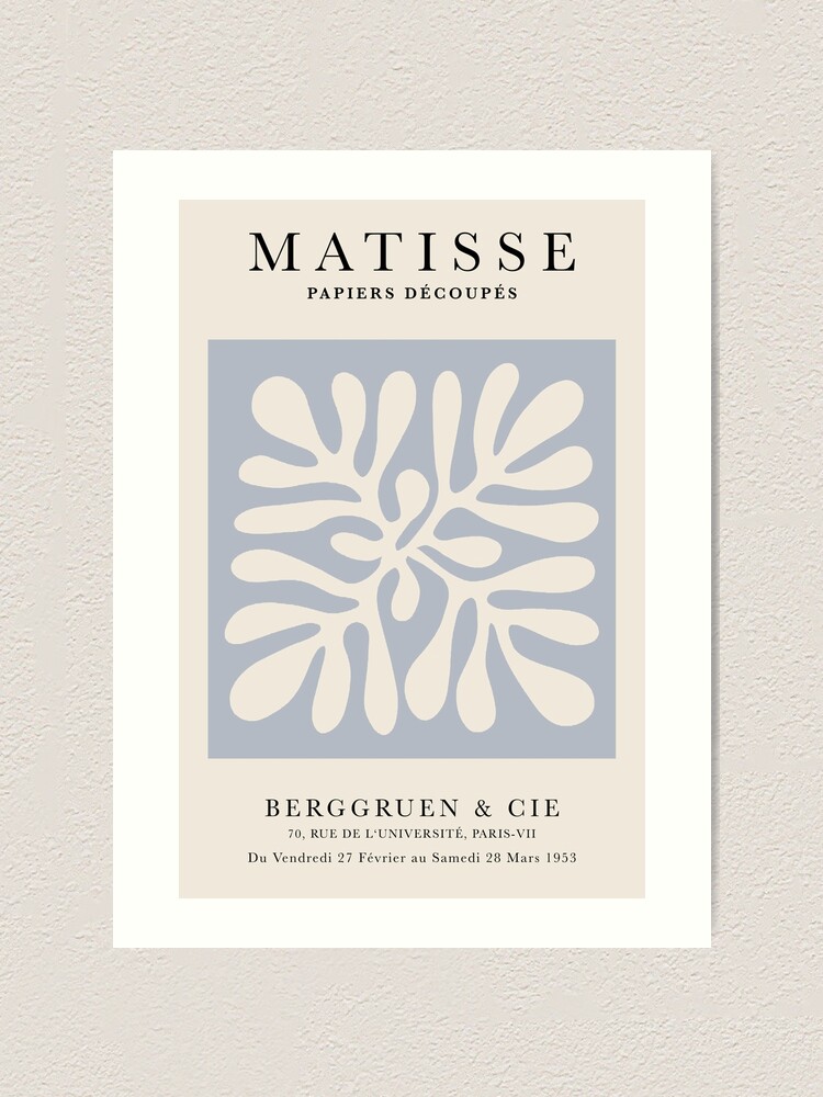 Henri Matisse Cutout Flowers, Paper Decoupes Art dark blue, Matisse  Cutout's flower Poster by re-make