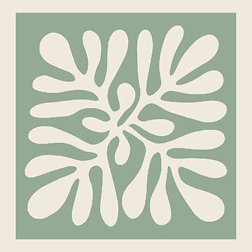 Artwork thumbnail, Henri Matisse Flower, Paper Decoupes Art green inside, Matisse Cutout's Flower by re-make-