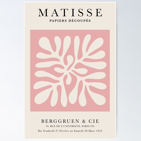 Item preview, Henri Matisse Flower, Paper Decoupes Art pink inside, Matisse Cutout's rose designed and sold by re-make-.