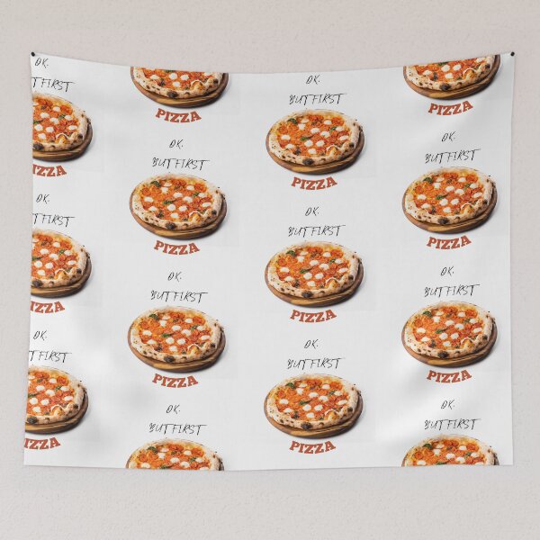 Item preview, Ok But First Pizza Delicious Pepperoni Pizza On A Wooden Board Image designed and sold by LuckyKermit.