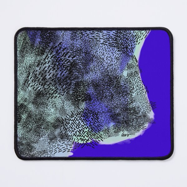 Item preview, abstract 6, small black strokes watercolor green blue, blue background designed and sold by MentaLee.