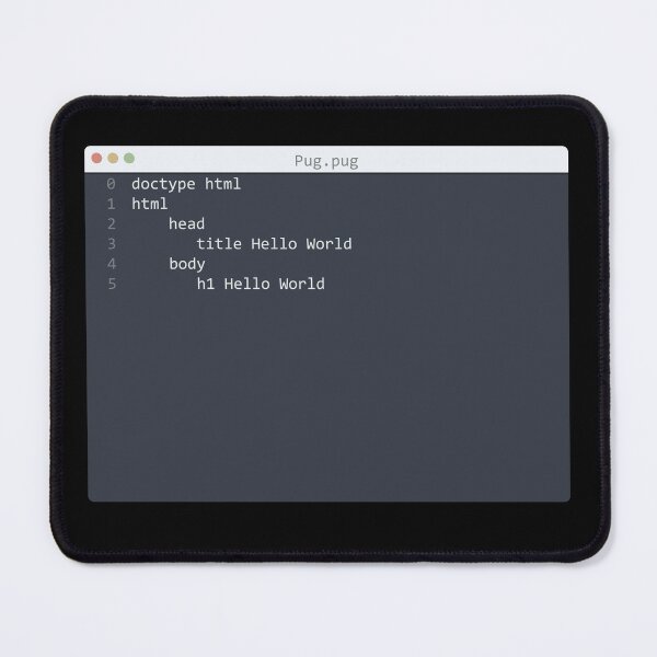 Item preview, . Pug language Hello World program sample in editor window designed and sold by IuriiVlasenko.
