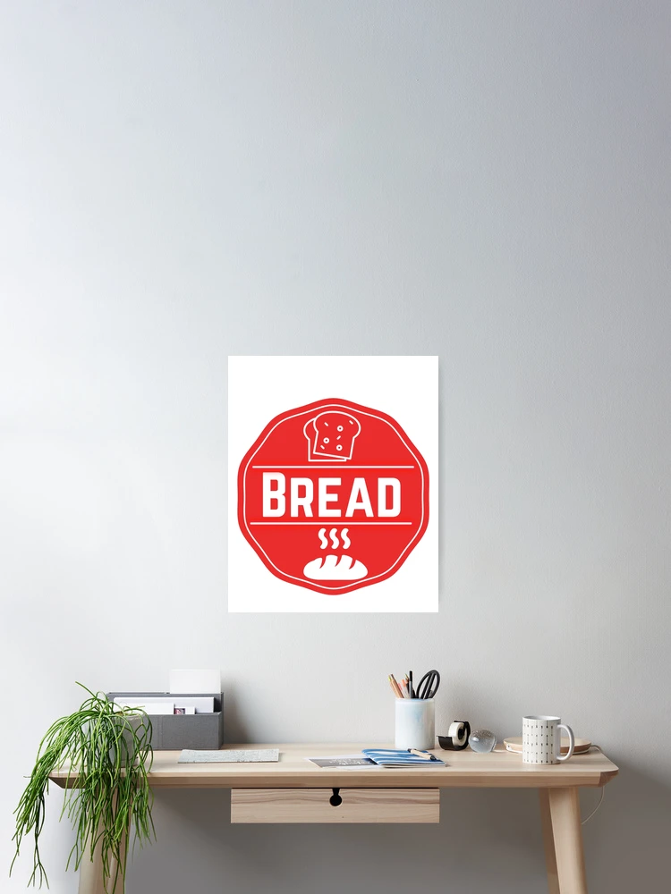 Thumbnail 2 of 3, Poster, Bread- Red Food Container Label  designed and sold by LabelStore.