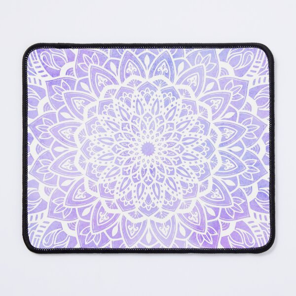 Item preview, White Mandala on Pastel Purple and Blue Textured Background designed and sold by Kelly Dietrich Mandala & Fractal Art.