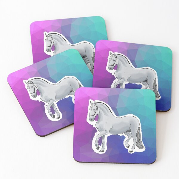 Item preview, White Horse on Low-poly Background designed and sold by BunnyBizarre.