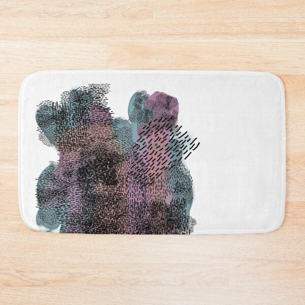 Item preview, abstract 7, small black strokes watercolor blue orange pink, white background designed and sold by MentaLee.