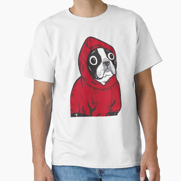 Item preview, Boston Terrier in a Red Hoodie designed and sold by turddemon.