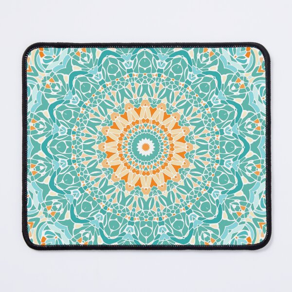 Item preview, Orange and Turquoise Clarity Mandala designed and sold by Kelly Dietrich Mandala & Fractal Art.