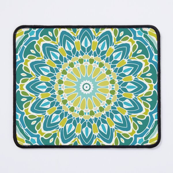 Item preview, Beach Blue and Lime Green Mandala designed and sold by Kelly Dietrich Mandala & Fractal Art.