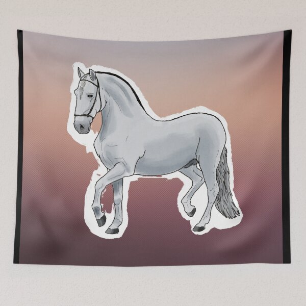 Item preview, White Horse on Brown Gradiant designed and sold by BunnyBizarre.