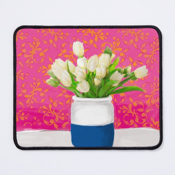 Item preview, White Tulips in Blue and White Vase designed and sold by Urbaun.