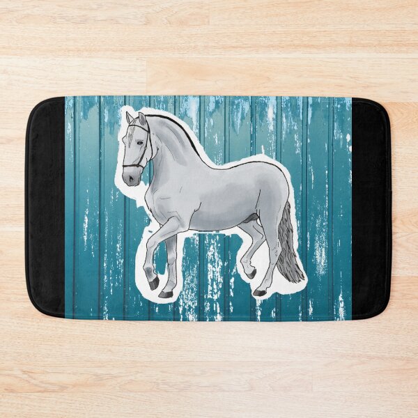 Item preview, White Horse on Blue Wood Background designed and sold by BunnyBizarre.