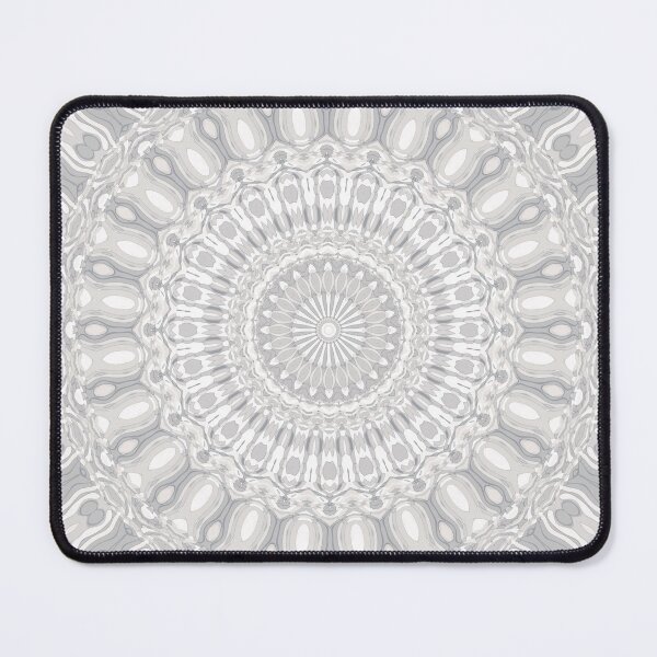 Item preview, Gray Taupe and White Mandala designed and sold by Kelly Dietrich Mandala & Fractal Art.