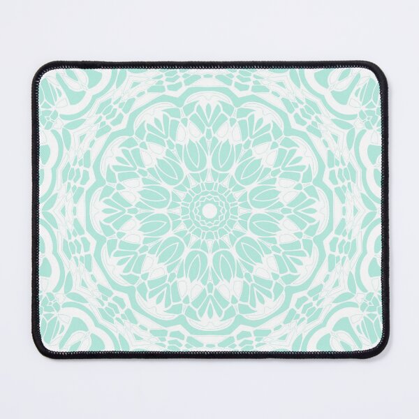 Item preview, Mint Green and White Mandala designed and sold by Kelly Dietrich Mandala & Fractal Art.