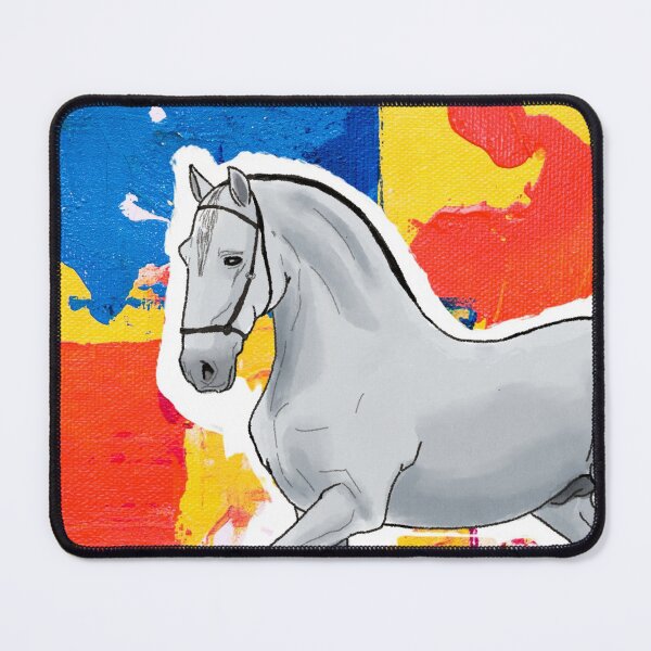 Item preview, White Horse on Abstract Painting Background designed and sold by BunnyBizarre.