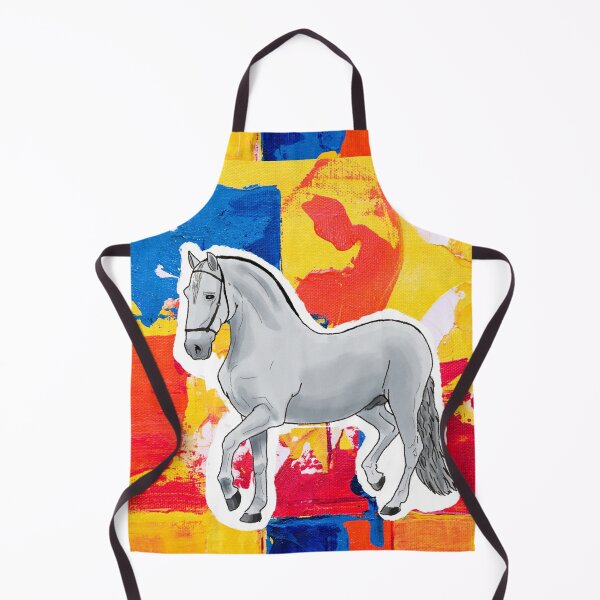 Item preview, White Horse on Abstract Painting Background designed and sold by BunnyBizarre.