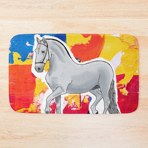 Item preview, White Horse on Abstract Painting Background designed and sold by BunnyBizarre.