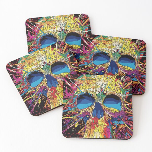 Item preview, Colorful trippy skull art designed and sold by epicsaying.