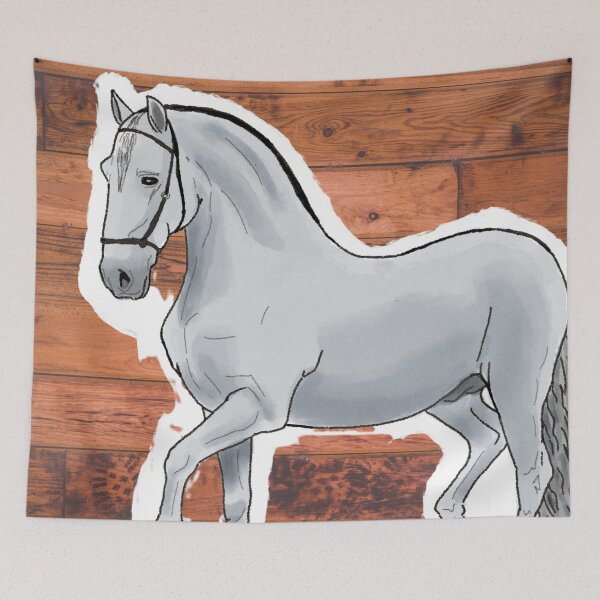 Item preview, White Horse on Wood Texture designed and sold by BunnyBizarre.