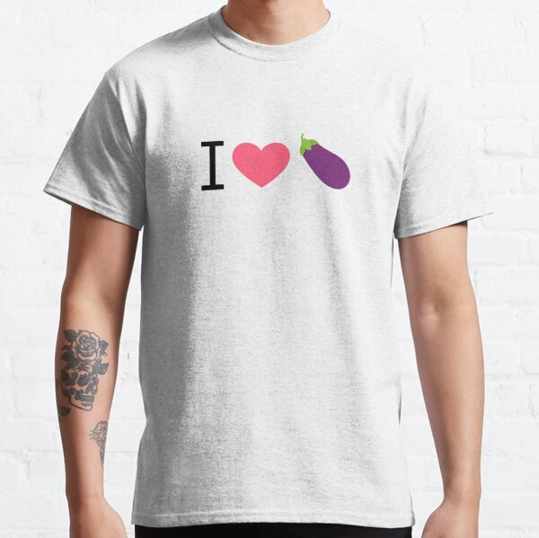 I Love Eggplant - by EmojiDaddy Classic T-Shirt