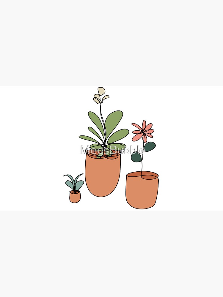 Trio of Line Art Flowers by MegsBubble