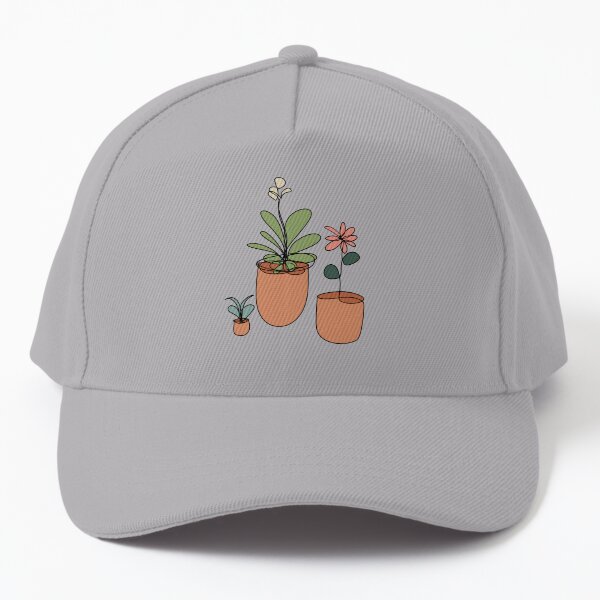 Trio of Line Art Flowers Baseball Cap