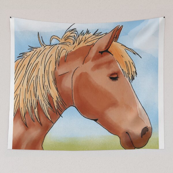Item preview, Blonde Horse - Golden Mane - Blue Sky designed and sold by BunnyBizarre.