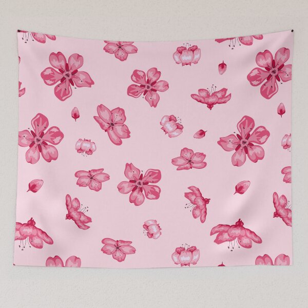 Item preview, Seamless japanese pink flowers wagara pattern designed and sold by urban-color.