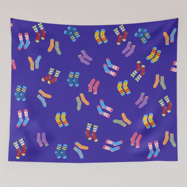 Item preview, Boy blue cute kawaii rainbow socks seamless pattern popular designed and sold by chuckletuckle.