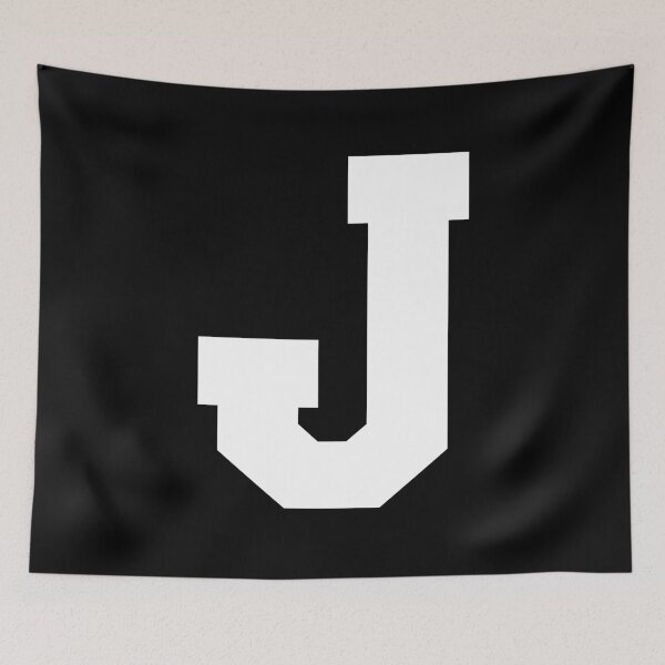 Item preview, Alphabet, White J, Sports letter J designed and sold by TheCultStuff.