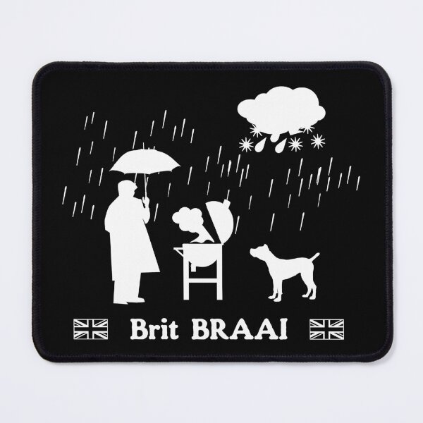 Item preview, Brit BRAAI whatever the weather British SAFFA BBQ (white) designed and sold by SolidEarthArt.