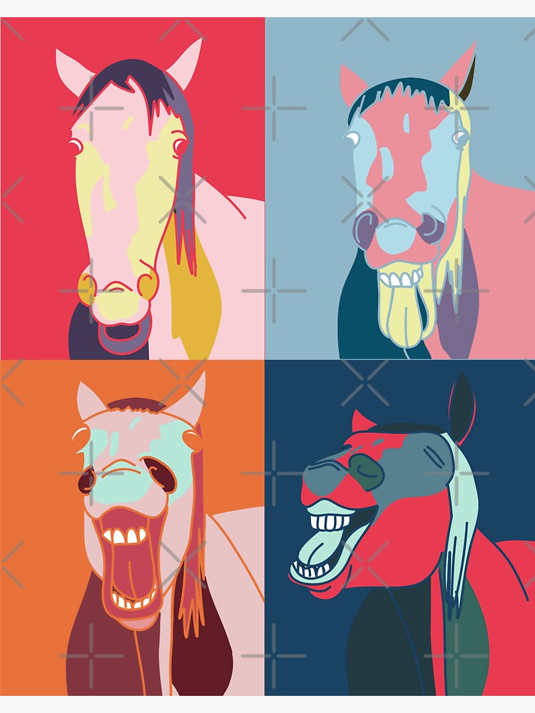 "Laugh like a horse Pop art" Sticker for Sale by MamonFlavor Redbubble