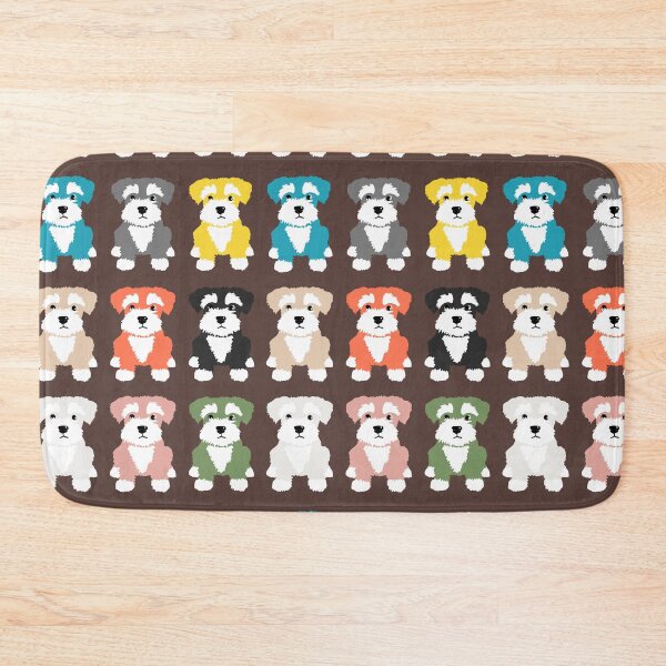 Item preview, Rainbow of Miniature Schnauzer Dogs on Chocolate Brown  Background  designed and sold by NattyDesigns.