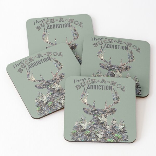 Item preview, Buck-a-hol Addiction, Camoflauge Whitetail Buck Deer, Deer Hunting Design designed and sold by LifeCrush.