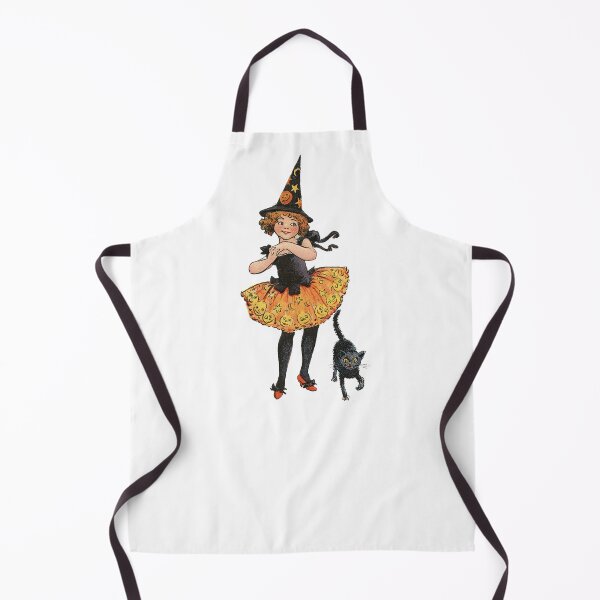 Item preview, Vintage Halloween Illustration With a Little Witch and Cat  designed and sold by Bellathewilde.