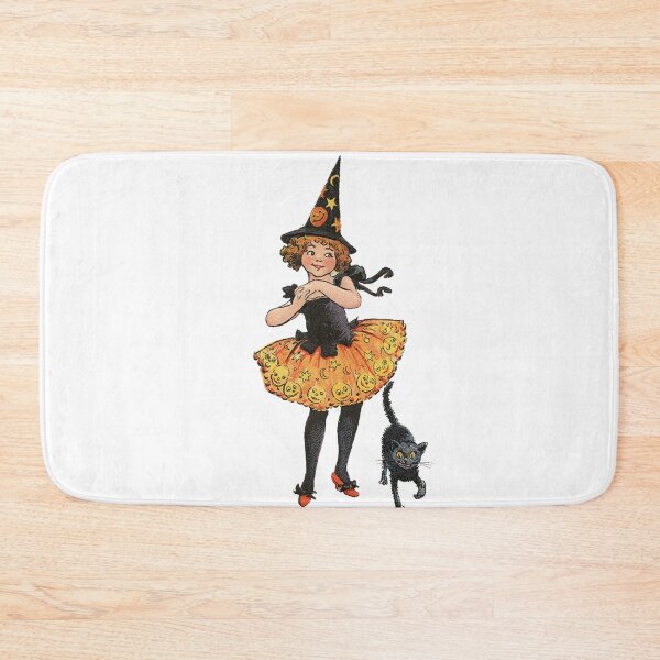 Item preview, Vintage Halloween Illustration With a Little Witch and Cat  designed and sold by Bellathewilde.