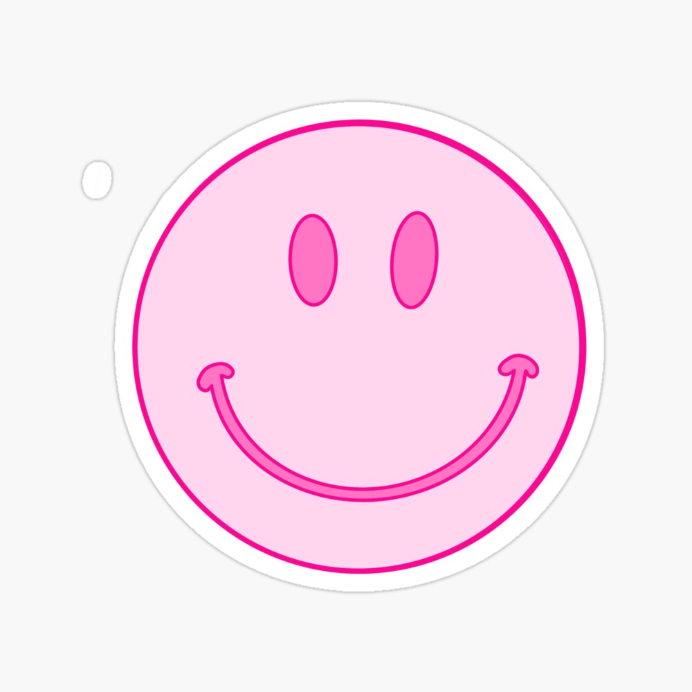 Drippy Smile Hot Pink PNG Smiley Shirt Design Preppy PNG 