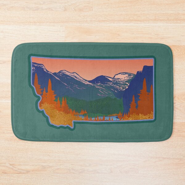 Item preview, Montana State Outline With Glacier National Park WPA Poster Style designed and sold by spatiumnatura.