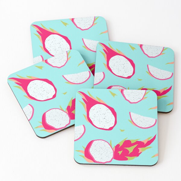 Item preview, Dragon fruit on turquoise background designed and sold by Juliarch.
