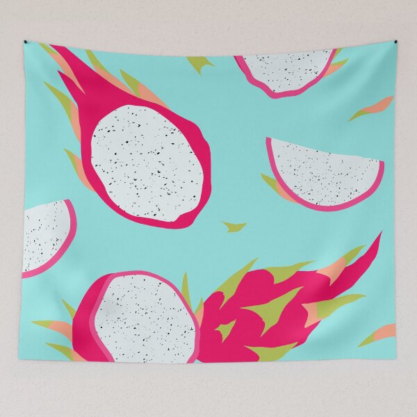 Item preview, Dragon fruit on turquoise background designed and sold by Juliarch.