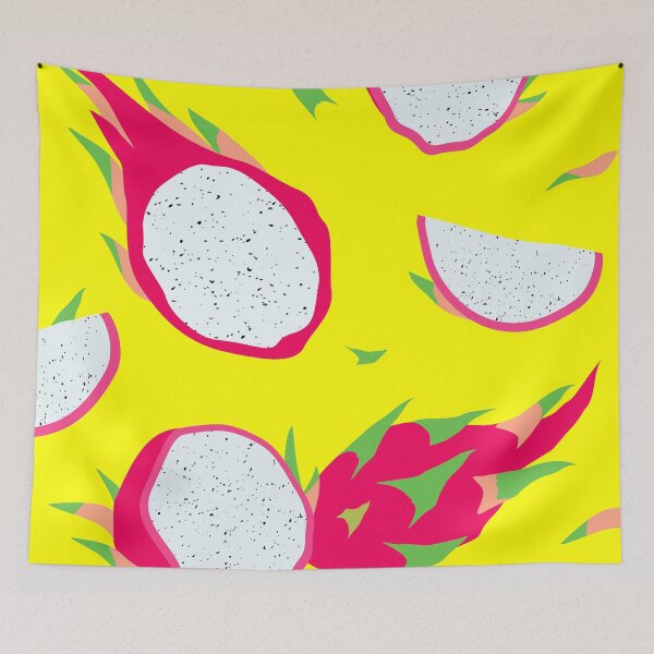 Item preview, Dragon fruit on yellow background designed and sold by Juliarch.
