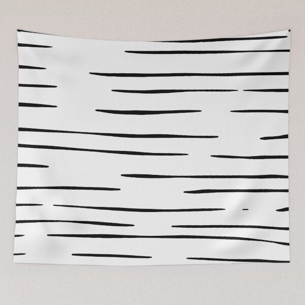 Item preview, Modern simple trendy wiggle black and white hand drawn striped pattern designed and sold by UDDesign.