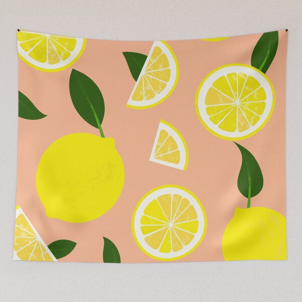 Item preview, Lemons on powder orange background designed and sold by Juliarch.