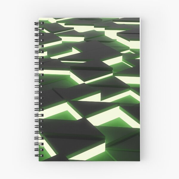 Item preview, Fondo de patrón geométrico de triángulo negro cambiado aleatoriamente con brillo verde, tecnología futurista mínima designed and sold by UDDesign.