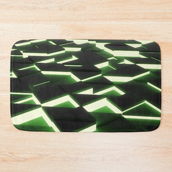 Item preview, Random shifted black triangle geometrical pattern background with green glow, minimal futuristic technology designed and sold by UDDesign.